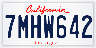 CA license plate 7MHW642