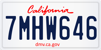 CA license plate 7MHW646