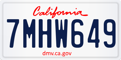 CA license plate 7MHW649