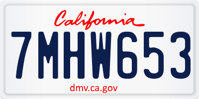 CA license plate 7MHW653