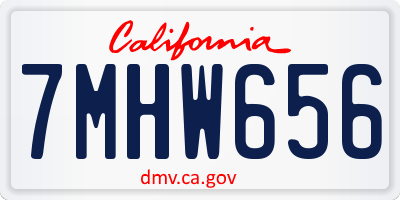 CA license plate 7MHW656