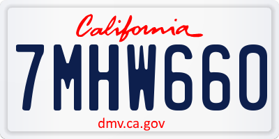 CA license plate 7MHW660