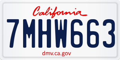 CA license plate 7MHW663