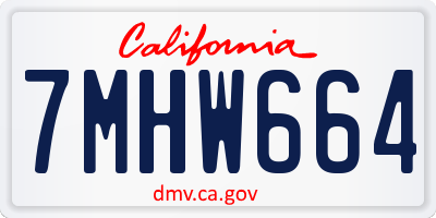CA license plate 7MHW664