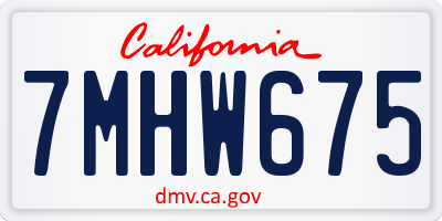 CA license plate 7MHW675