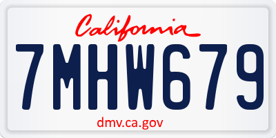 CA license plate 7MHW679
