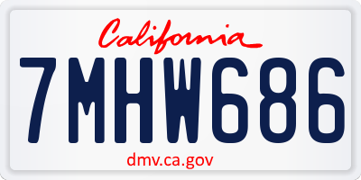 CA license plate 7MHW686