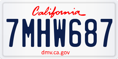 CA license plate 7MHW687