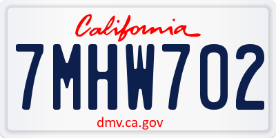 CA license plate 7MHW702
