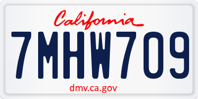 CA license plate 7MHW709