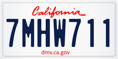 CA license plate 7MHW711