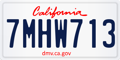 CA license plate 7MHW713