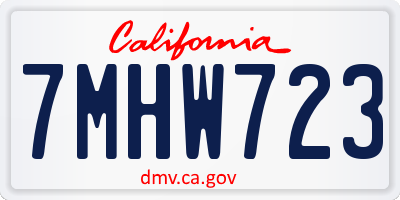 CA license plate 7MHW723