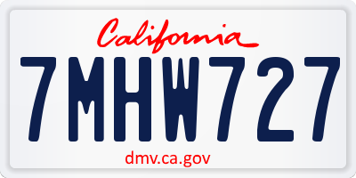 CA license plate 7MHW727
