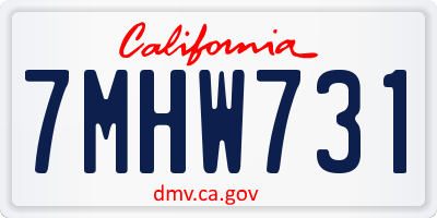 CA license plate 7MHW731