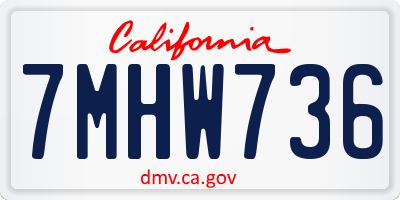 CA license plate 7MHW736