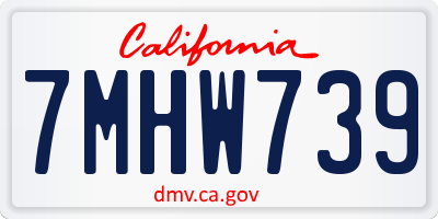 CA license plate 7MHW739