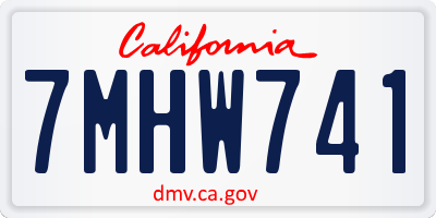 CA license plate 7MHW741