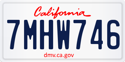 CA license plate 7MHW746