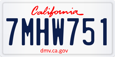 CA license plate 7MHW751