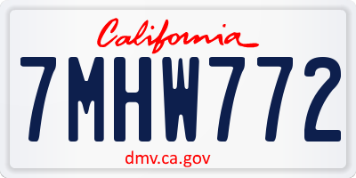 CA license plate 7MHW772