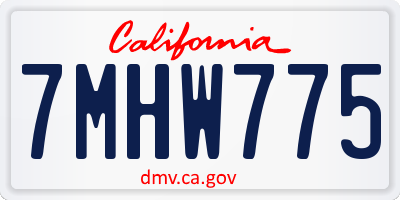 CA license plate 7MHW775