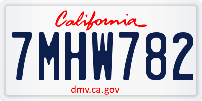 CA license plate 7MHW782