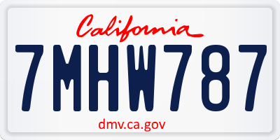 CA license plate 7MHW787