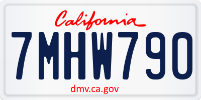CA license plate 7MHW790
