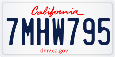 CA license plate 7MHW795