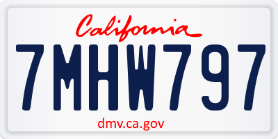 CA license plate 7MHW797
