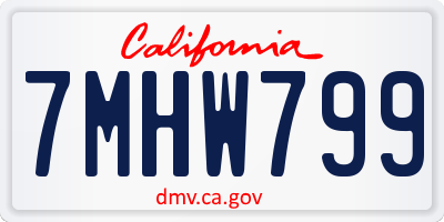 CA license plate 7MHW799