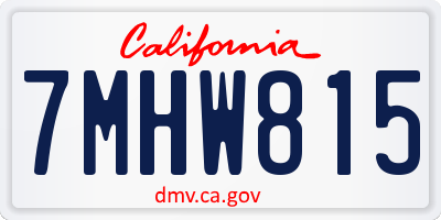 CA license plate 7MHW815