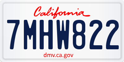 CA license plate 7MHW822