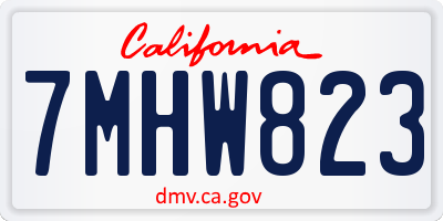 CA license plate 7MHW823