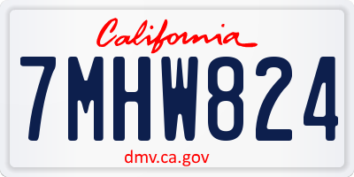 CA license plate 7MHW824