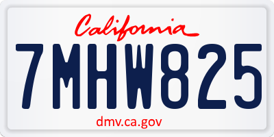 CA license plate 7MHW825