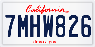 CA license plate 7MHW826
