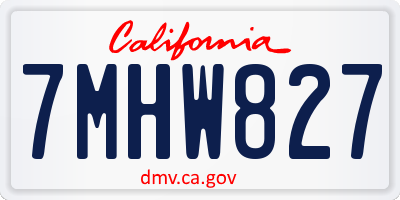 CA license plate 7MHW827