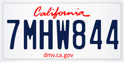 CA license plate 7MHW844