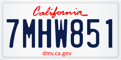 CA license plate 7MHW851