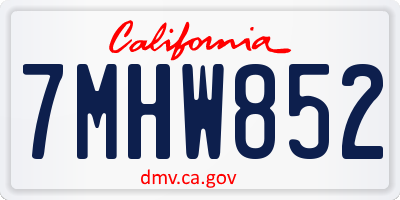 CA license plate 7MHW852