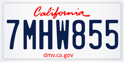 CA license plate 7MHW855