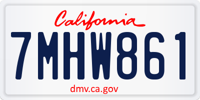 CA license plate 7MHW861