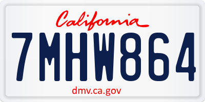 CA license plate 7MHW864