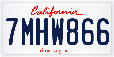 CA license plate 7MHW866
