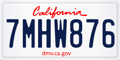 CA license plate 7MHW876