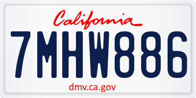 CA license plate 7MHW886