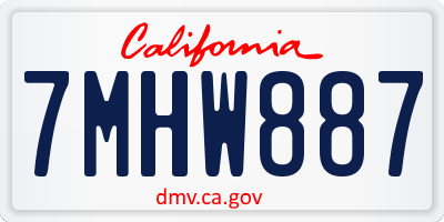 CA license plate 7MHW887