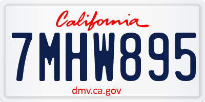 CA license plate 7MHW895